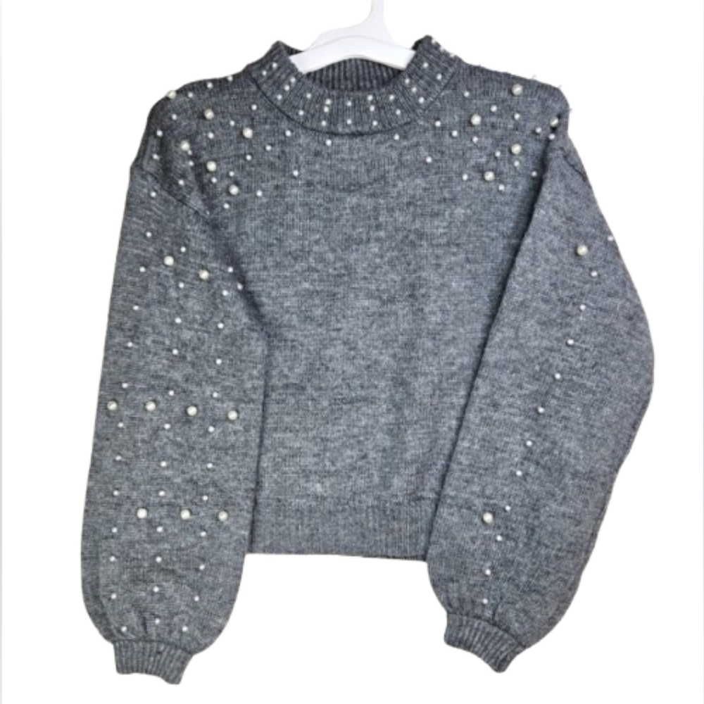 Luna Tuccini Sweatee Luxurious Cozy Casual Drop Shoulder Confortable Gray Size M